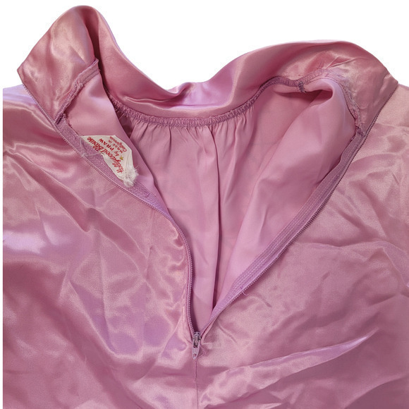 Hollywood Blouse by Praw Satin High Neck Long Sleeve Barbiecore Vintage Blouse - Picture 12 of 13